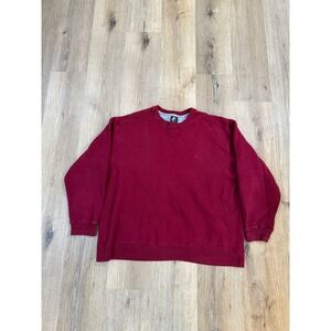VTG 90s Starter Mens XL Crewneck Sweatshirt Team Red Burgundy Fleece Pullover